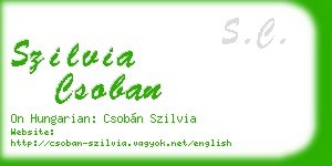 szilvia csoban business card