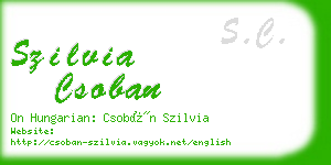 szilvia csoban business card